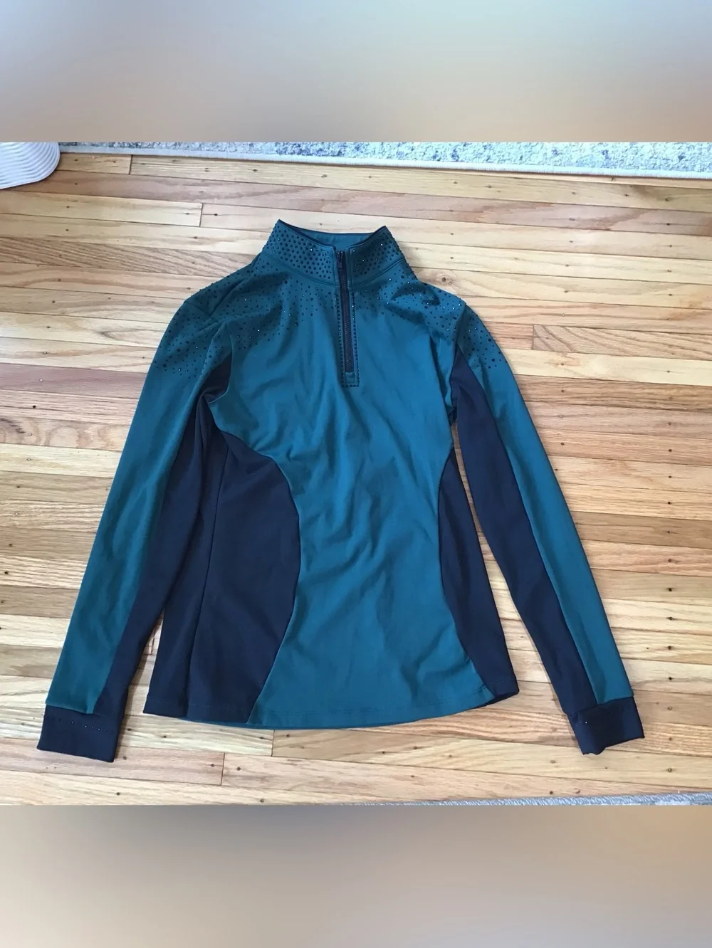 SYNC Women’s Green/Black 1/4 Zip Long Sleeve Size S